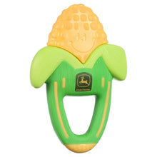 John Deere Massaging Corn Teether, Vibrating and Soothing Baby Teething Toy, Green + Yellow