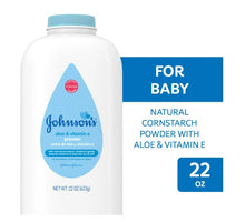 Johnson's Cornstarch Baby Powder with Aloe & Vitamin E, 22 oz