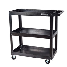 Jopath 3-Tier Rolling Tool Cart Utility Cart on Wheels, 450 lb Heavy Duty Rolling Tool Cart for Warehouse, Garage, black