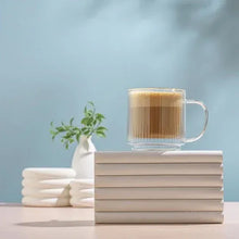 JoyJoltHaven13.5ozFlutedStackableDoubleWallGlassMugs_Setof63 - USA Mega Market