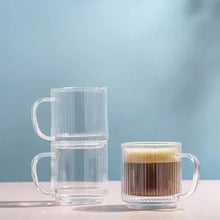 JoyJoltHaven13.5ozFlutedStackableDoubleWallGlassMugs_Setof65 - USA Mega Market