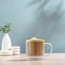 JoyJoltHaven13.5ozFlutedStackableDoubleWallGlassMugs_Setof66 - USA Mega Market