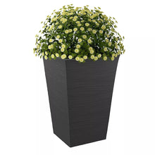 Keter Wave Planter Durable Resin Modern Large Flower Pot Tapered Planters for Outdoor and Indoor, Graphite