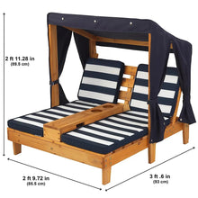 KidKraft Double Chaise Lounge with Canopy and Cupholder