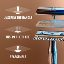 King C. Gillette Men's Double Edge Safety Razor with 5 Double Edge Refill Blades, Chrome