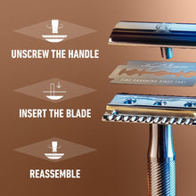 King C. Gillette Men's Double Edge Safety Razor with 5 Double Edge Refill Blades, Chrome