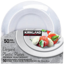 KirklandSignatureElegantPlasticPlates_VarietyPack_White_50-count - USA Mega Market
