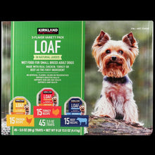 KirklandSignatureLoafWetDogFood_SmallBreedAdultDogs_VarietyPack_3.5oz_45ct - USA Mega Market