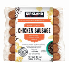 Kirkland Signature Parmesan Black Pepper & Parmesan Chicken Sausage, 3 lbs