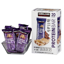 Barras de proteína Kirkland Signature sabor a masa de galleta con chispas de chocolate, 60 g (2.12 oz), paquete de 20 unidades