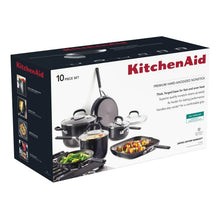 KitchenAid 10-Piece Hard Anodized Nonstick Cookware Pots and Pans Set, Onyx Black