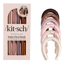 Kitsch Flexi Rods Heatless Hair Curler, Satin Covered Curling Rod, Rosewood 6pcs