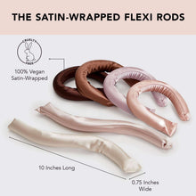 Kitsch Flexi Rods Heatless Hair Curler, Satin Covered Curling Rod, Rosewood 6pcs