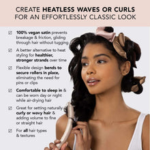 Kitsch Flexi Rods Heatless Hair Curler, Satin Covered Curling Rod, Rosewood 6pcs