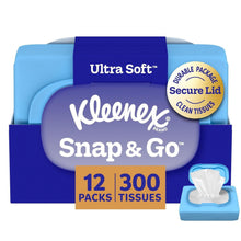 Kleenex Snap & Go Facial Tissues, 12 packs, 25 tissues/pack