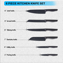 Knife Set, McCook 12-Piece Granite Kitchen Knife Set, High Carbon German Stainless Steel Knives Set with Blade Guards, Non-stick Coating, Ultra Sharp, Dishwasher Safe