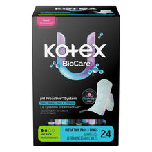 Kotex BioCare Ultra Thin Pads with Wings, Heavy Absorbency, 24 Count (PACK OF 3 )