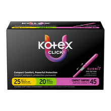 Kotex Click Compact Multipack Tampons, Regular/Super, Unscented, 45 Count (PACK OF 3 )
