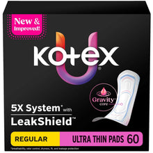 Kotex Ultra Thin Pads, Regular Absorbency, 60 Count (PACK OF 3 )