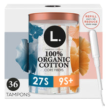 L. Tampons Super/Super Plus Absorbency, Made with Organic Cotton, 36 CT (PACK OF 3 )