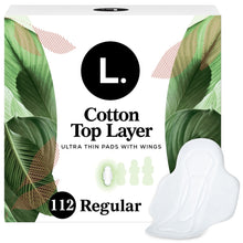 L. Ultra Thin Pads, Organic Cotton Top Layer, Regular, 112 count (PACK OF 3 )