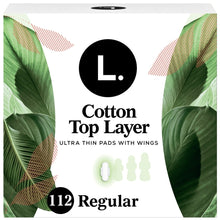 L. Ultra Thin Pads, Organic Cotton Top Layer, Regular, 112 count