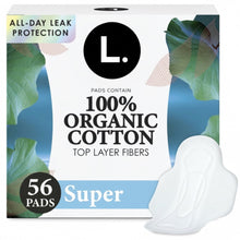 L. Ultra Thin Pads, Organic Cotton Top Layer, Super, 56 count (PACK OF 3 )