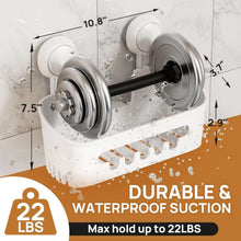 LEVERLOC Shower Caddy Suction Cup, Shower Organizer Removable Bathroom Shelf, Storage Suction Powerful Max Hold 22lbs Bathroom Caddy Waterproof Holder
