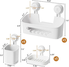 LEVERLOCShowerCaddySuctionCupSetShowerOrganizer_SoapHolder_ToothbrushHolder_BathroomShelfBasketNO-Drilling_RemovableSuctionStorageWaterproofBathroomCaddy3 - USA Mega Market