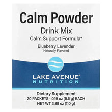LakeAvenueNutrition_CalmPowderDrinkMixwithPotassiumandAminoCalmBlend_L-TryptophanandL-Theanine_BlueberryLavender_20Packets_0.19oz_5.5g_Each - USA Mega Market