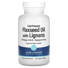 LakeAvenueNutrition_ColdPressedFlaxseedOilwithLignans_120VeggieSoftgels_1gperSoftgel - USA Mega Market