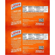 Lance Sandwich Crackers, ToastChee Peanut Butter, Individually Wrapped Packs, 6 Sandwiches Each, 40 ct.
