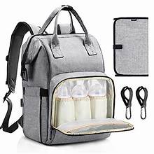 Mochila cambiador de gran capacidad, impermeable, multifuncional, con correas para cochecito, bolsillos térmicos y cambiador integrado. Ideal para viajar con bebés. 
