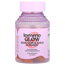 Lemme_Glow_Hair_Skin_NailsGummies_Peach_60Gummies - USA Mega Market