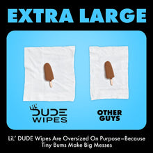 LiL' DUDE Flushable Wipes, Extra Large Fragrance Free Wet Wipes, 126 Count, 3 Pack
