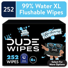 LiL' DUDE Flushable Wipes, Extra Large Fragrance Free Wet Wipes, 252 Count, 6 Pack