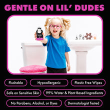 LiL' DUDE Pocket Packs Flushable Wipes, Extra Large Bubble Bum Wet Wipes, Bubble Gum Scent, 8 Count, 6 Pack
