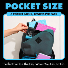 LiL' DUDE Pocket Packs Flushable Wipes, Extra Large Fragrance Free Wet Wipes, 8 Count, 6 Pack