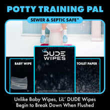 LiL' DUDE Pocket Packs Flushable Wipes, Extra Large Fragrance Free Wet Wipes, 8 Count, 6 Pack