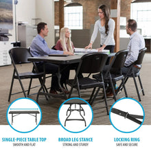 Lifetime 6' Commercial Grade Stacking Folding Table, Assorted Colors