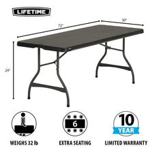 Lifetime 6' Commercial Grade Stacking Folding Table, Assorted Colors