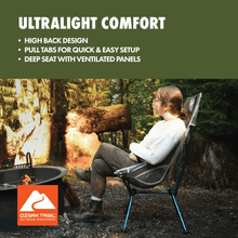 Ozark Trail Ultra-Light Packable High Back Polyester Camp Chair - Gray