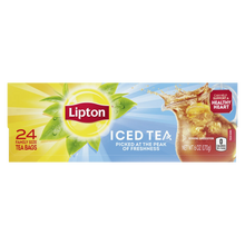 Lipton Family Sized Iced Unsweetened Black Tea, Caffeinated, Tea Bags 24 Count Box