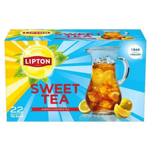 Lipton Family Sized Iced Sweet Black Tea, Caffeinated, Tea Bags 22 Count Box