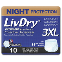 LivDry XL Overnight Adult Diapers for Women and Men, Max Protection Incontinence Underwear