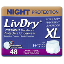 LivDry XL Overnight Adult Diapers for Women and Men, Max Protection Incontinence Underwear
