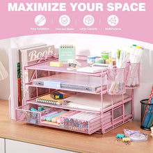 Livhil Desktop Organizer 4-Tier Desk Organizers Sets and Storage, File Organizers for Desk Drawer Organizer, Paper Organizer for Desk