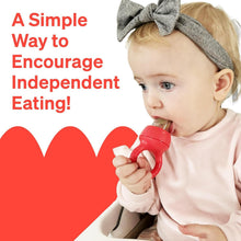 Love Noobs Baby Fruit Feeder, BPA-Free Baby Fruit Feeder & Teether Set, 4 Extra Teats, Red