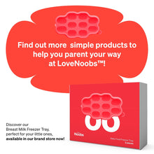 Love Noobs Baby Fruit Feeder, BPA-Free Baby Fruit Feeder & Teether Set, 4 Extra Teats, Red