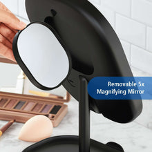 Mainstays LED Makeup Mirror, Rechargeable Vanity Mirror with Lights and Storage Tray Base